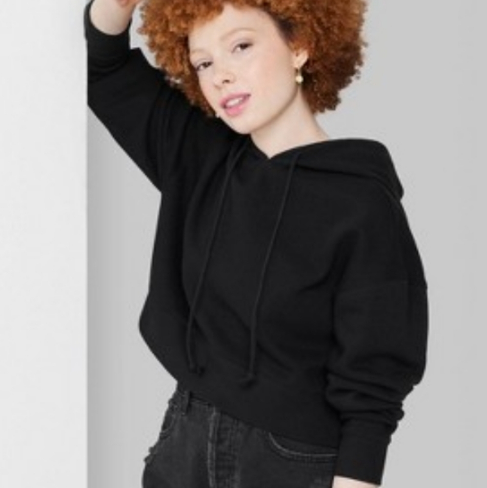 Wild Fable Cropped hoodie XL NWT black